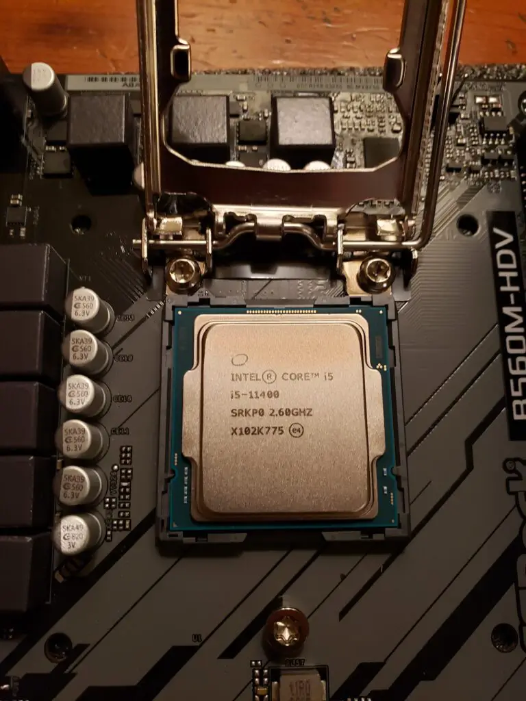 CPU front in a motherboard socket