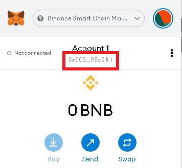 Copy MetaMask Wallet Address