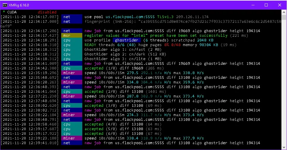 Raptoreum Mining Command Line Interface