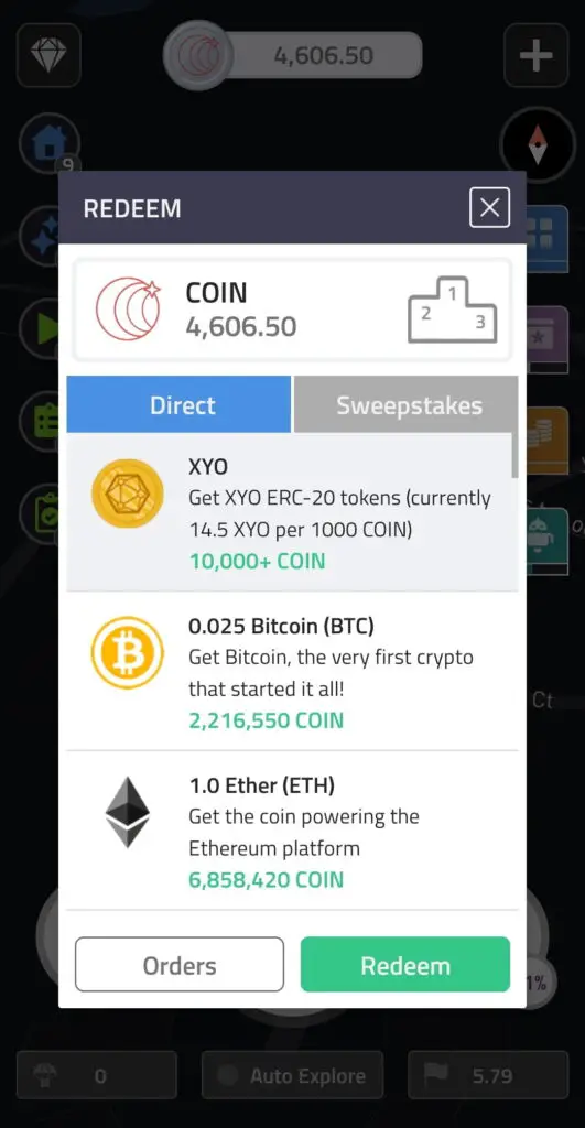 COIN crypto exchange BTC ETH XYO