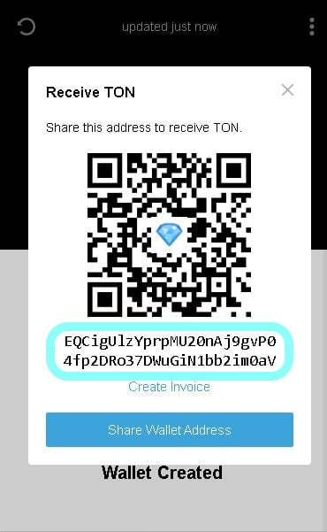 TON Address in TON Wallet