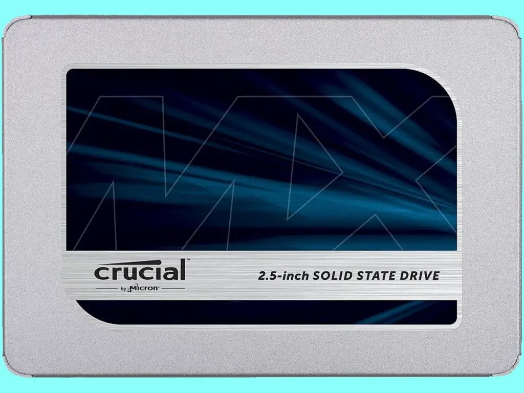 Crucial MX500 Internal SSD Blue background