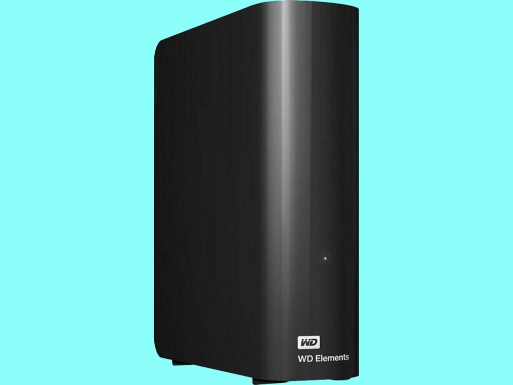 Western Digital External HDD Desktop blue background