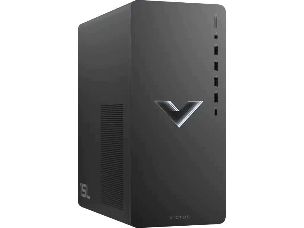 HP Victus 15L Gaming Desktop in Mica Silver