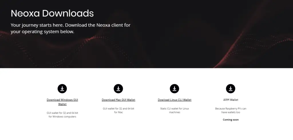 Neoxa wallet download page