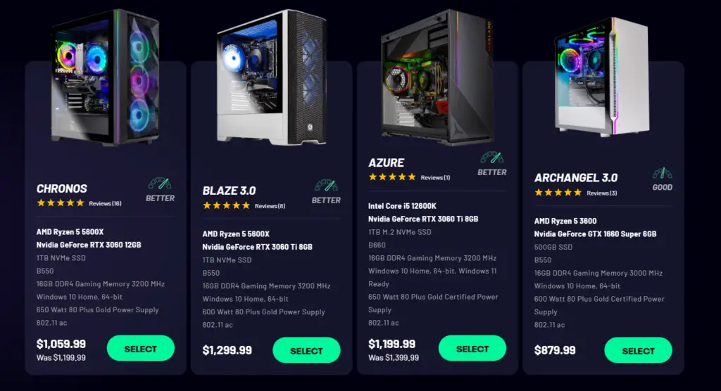 Skytech Prebuilt PC Selection