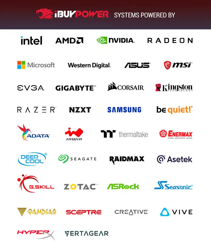 iBuyPower component brands used