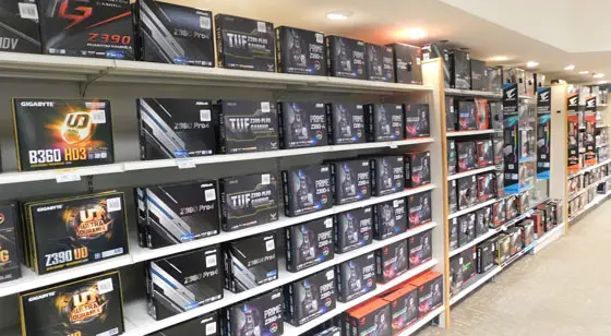 You can buy PC parts at Microcenter