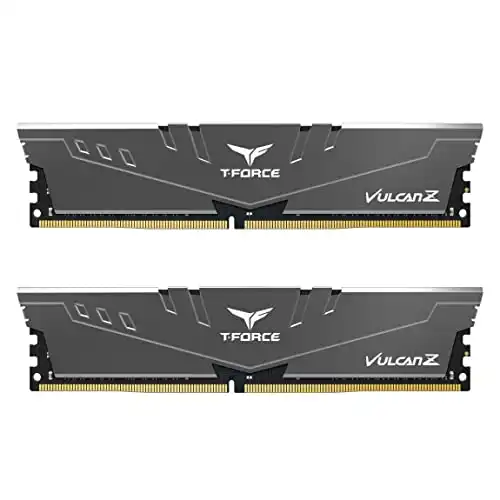 TEAMGROUP T-Force Vulcan Z DDR4 DRAM 16GB Kit (2x8GB) 3200MHz Desktop Memory Module (PC4-25600) CL16 Ram (Gray) - TLZGD416G3200HC16FDC01